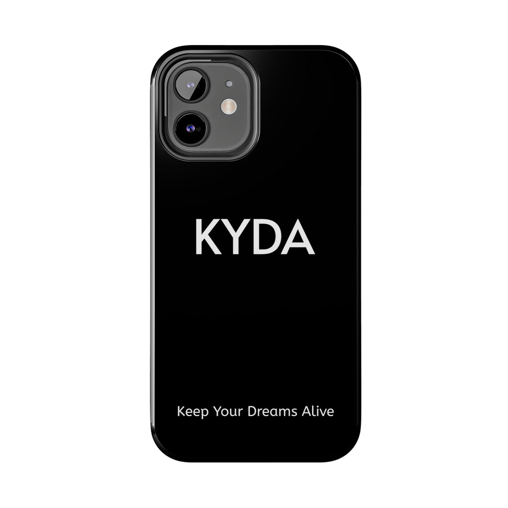 KYDA minimalist name phone case | Tough Phone Case, black typographic design