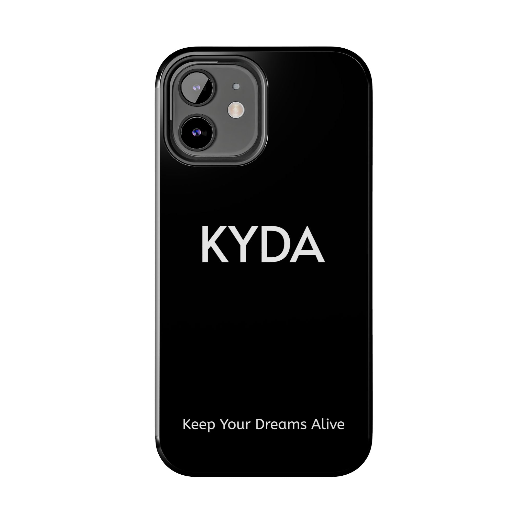 KYDA minimalist name phone case | Tough Phone Case, black typographic design