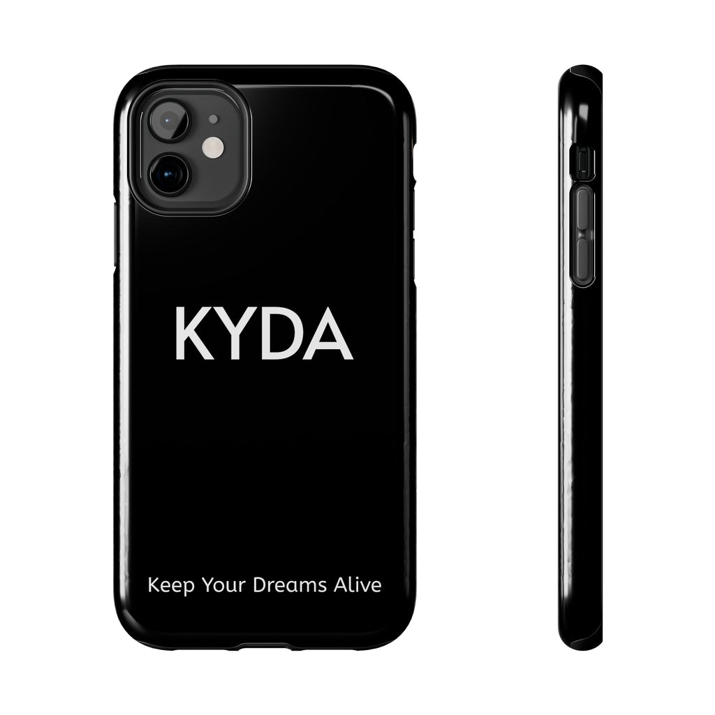 KYDA minimalist name phone case | Tough Phone Case, black typographic design