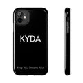 KYDA minimalist name phone case | Tough Phone Case, black typographic design