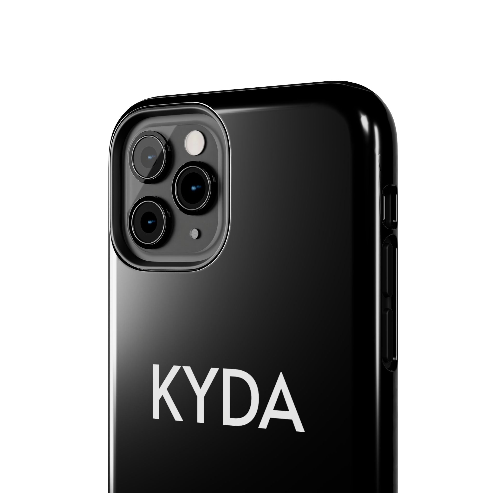 KYDA minimalist name phone case | Tough Phone Case, black typographic design