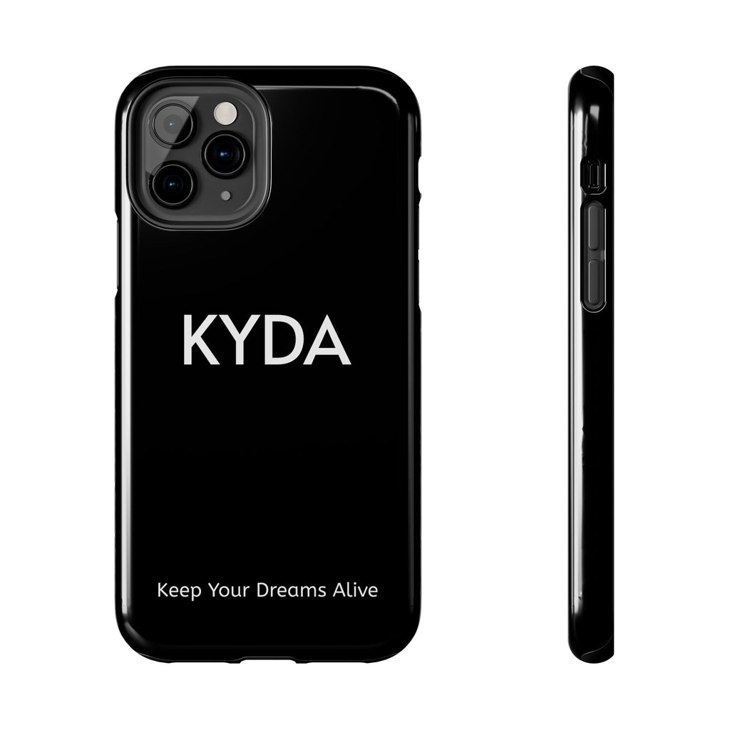 KYDA minimalist name phone case | Tough Phone Case, black typographic design