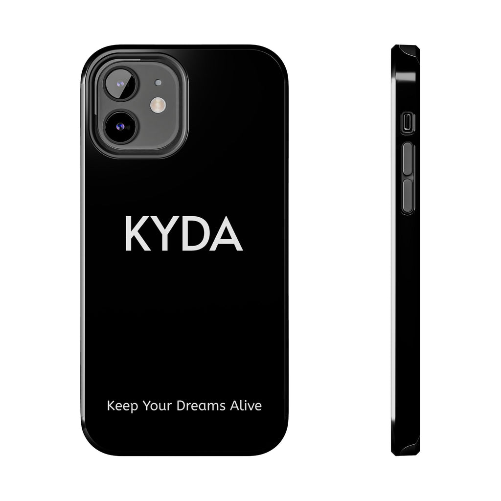 KYDA minimalist name phone case | Tough Phone Case, black typographic design