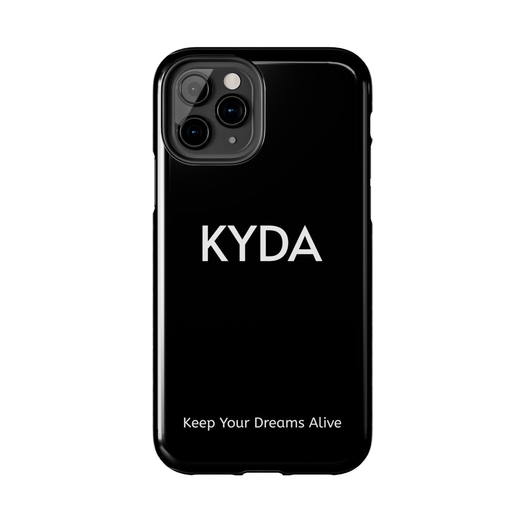 KYDA minimalist name phone case | Tough Phone Case, black typographic design