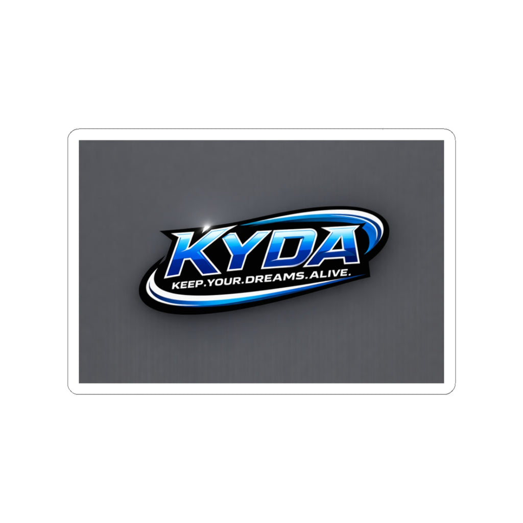 KYDA Script Sticker — Black Cursive Kiss-Cut Laptop Decal