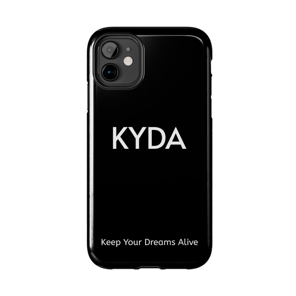 KYDA minimalist name phone case | Tough Phone Case, black typographic design