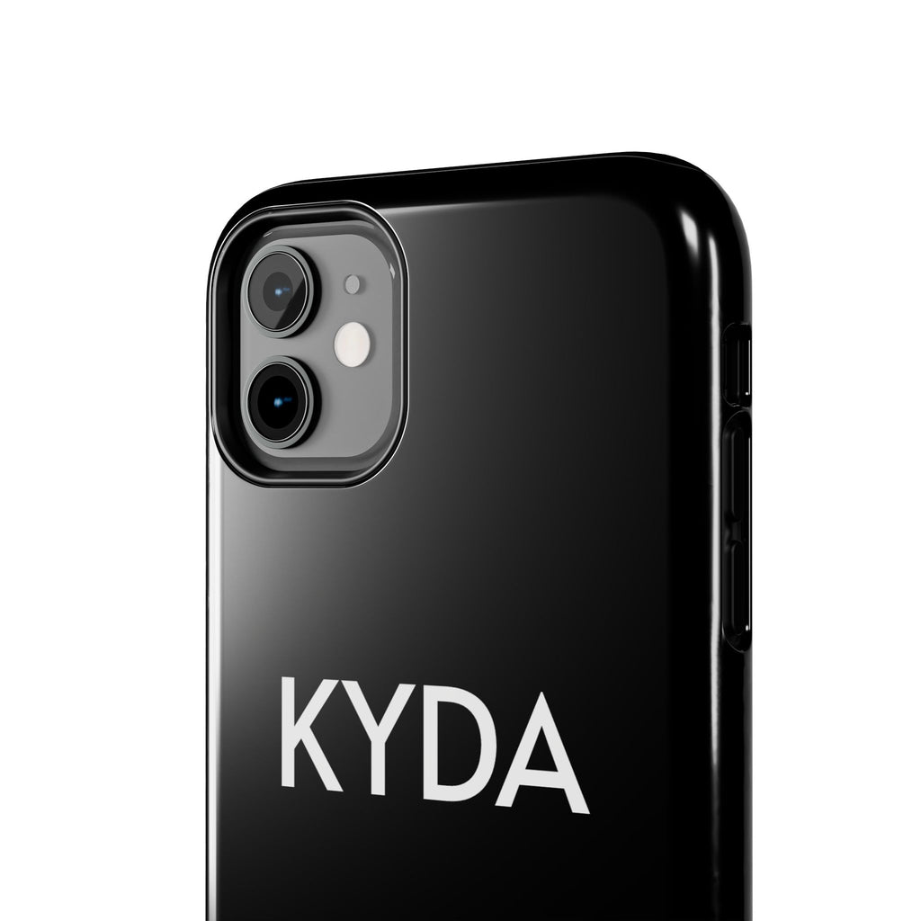 KYDA minimalist name phone case | Tough Phone Case, black typographic design