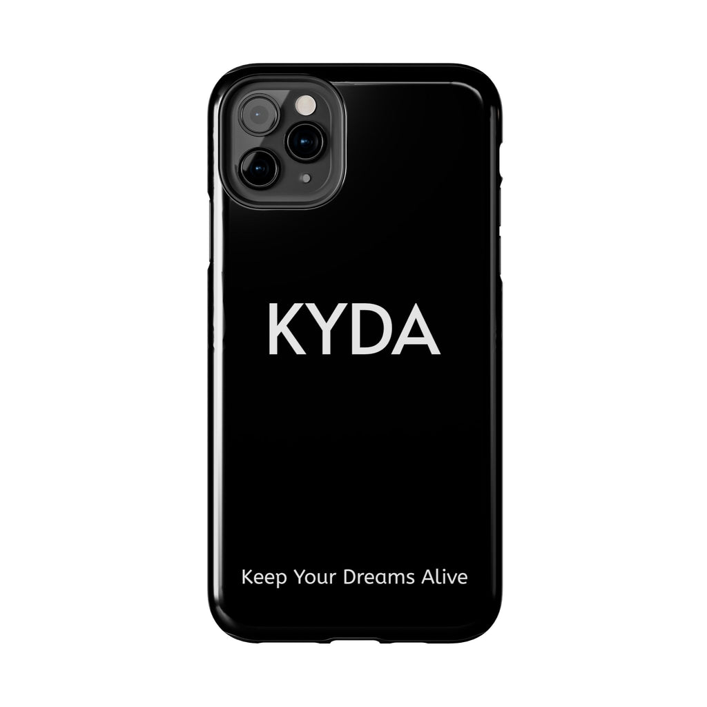 KYDA minimalist name phone case | Tough Phone Case, black typographic design