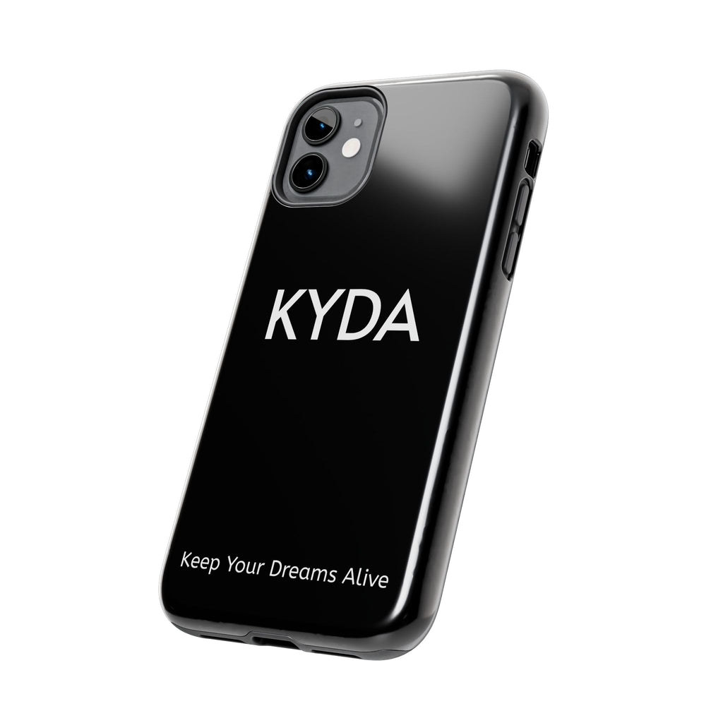 KYDA minimalist name phone case | Tough Phone Case, black typographic design